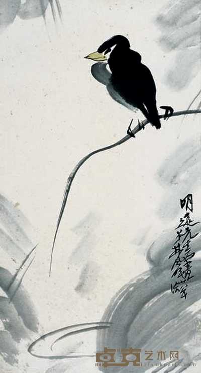林凤眠 鸟 立轴 75×40cm